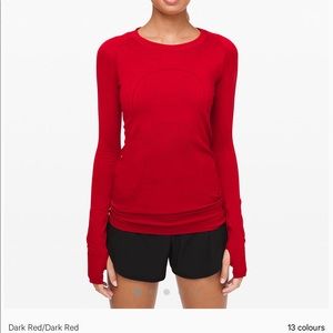 Red lululemon long sleeve top